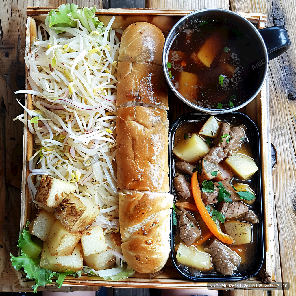飯盒雙拼飯鹵味拼盤