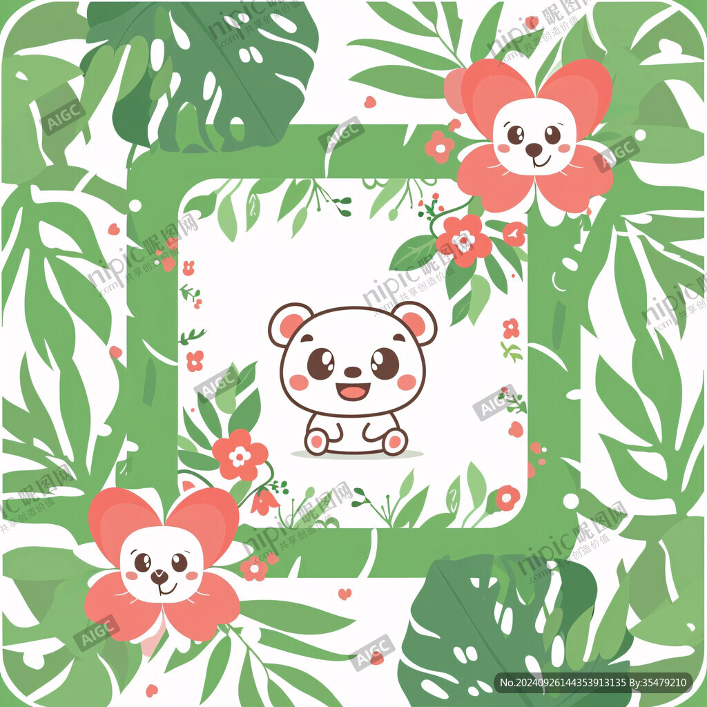 卡通小熊邊框