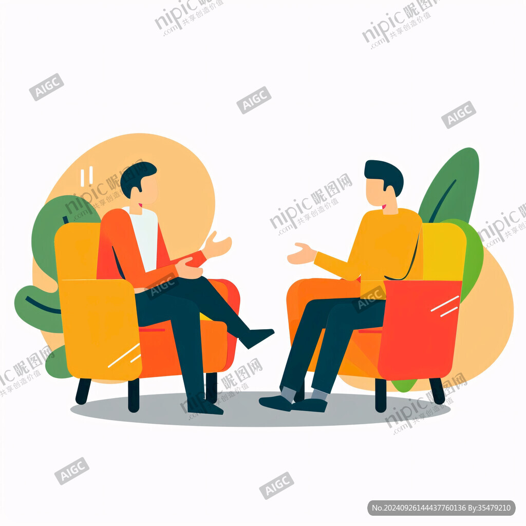 兩個對話的人插畫