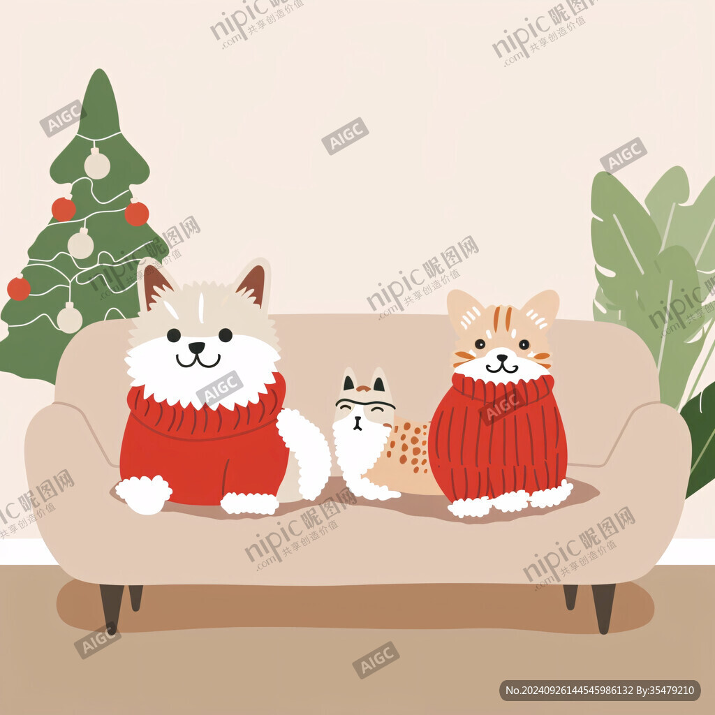 三只小貓插畫