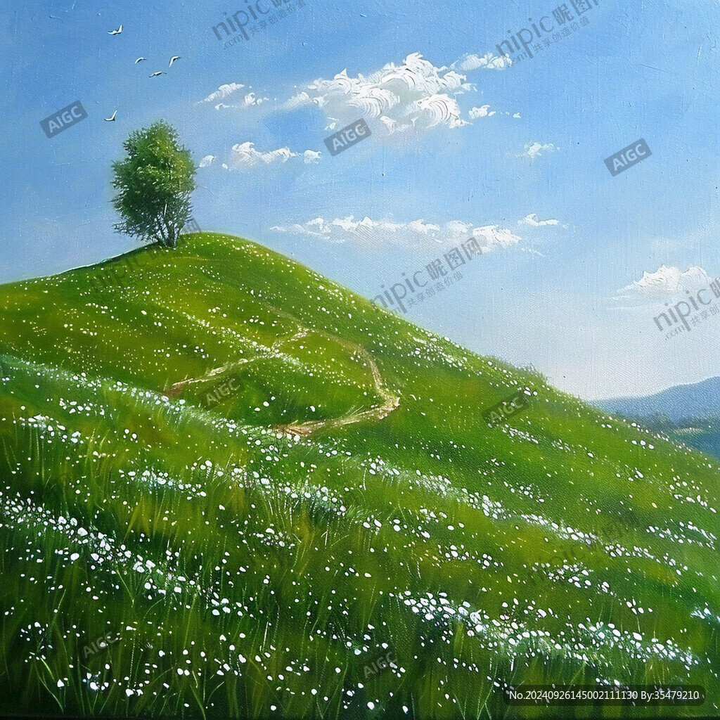 手繪草原風光