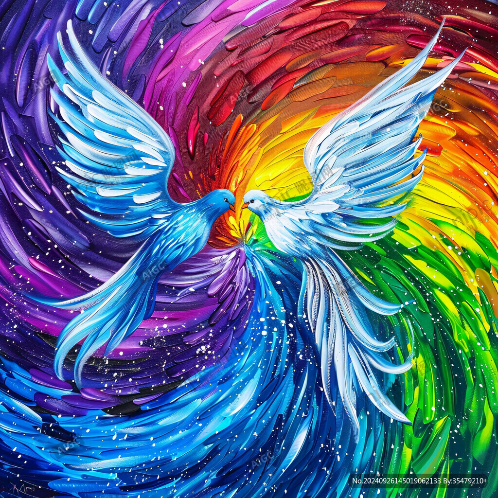 手繪彩色鳳凰