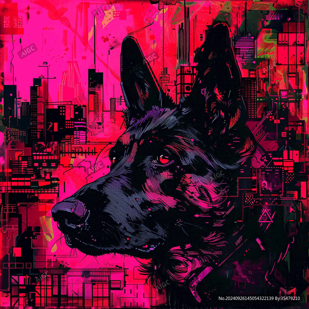 杜賓犬插畫