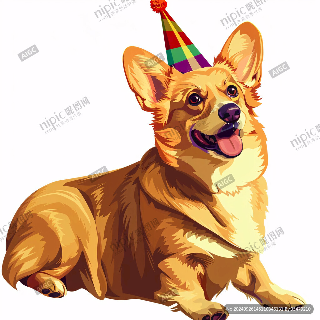 可愛的柯基犬插畫