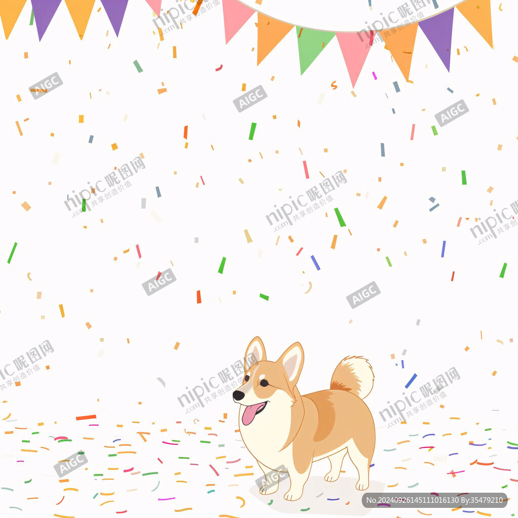 可愛的柯基犬插畫
