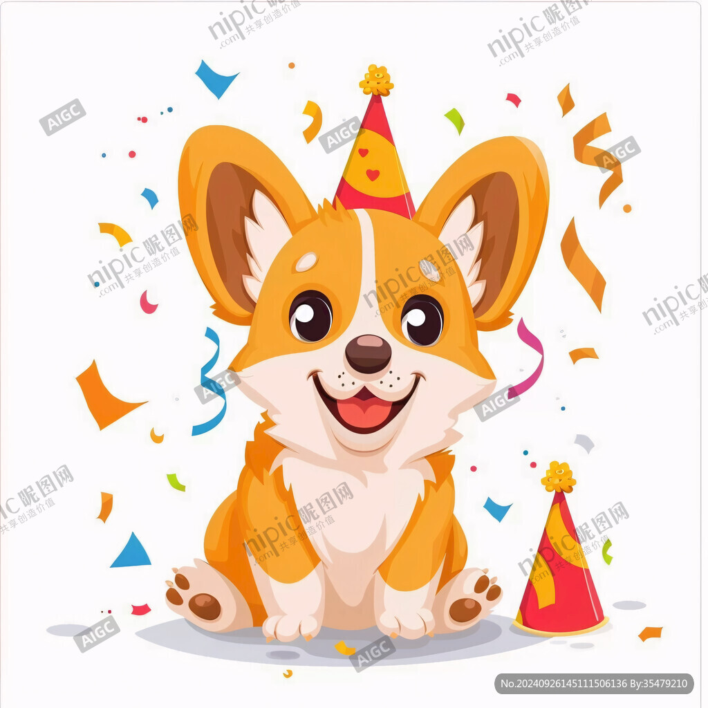 可愛(ài)的柯基犬插畫
