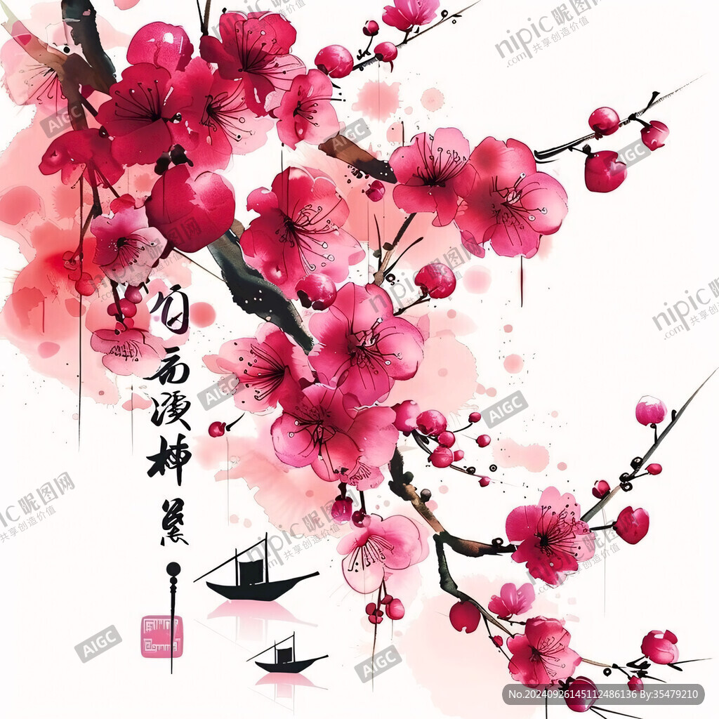 裝飾畫手繪梅花