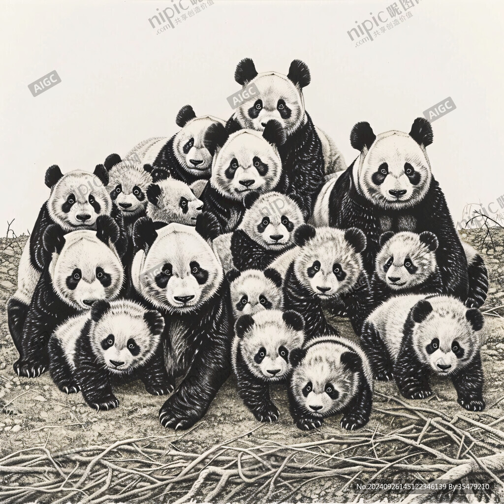 稻草編的熊貓
