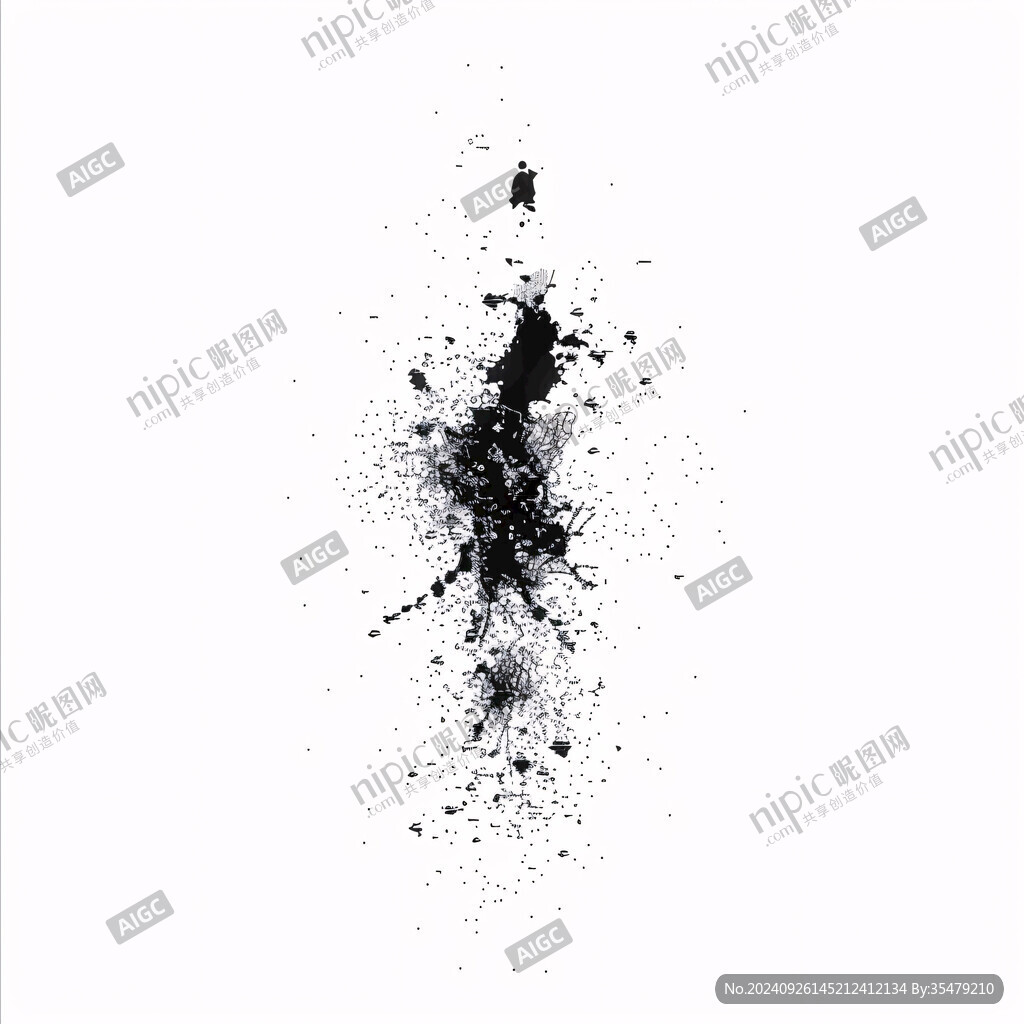 水墨墨點暈染效果素材