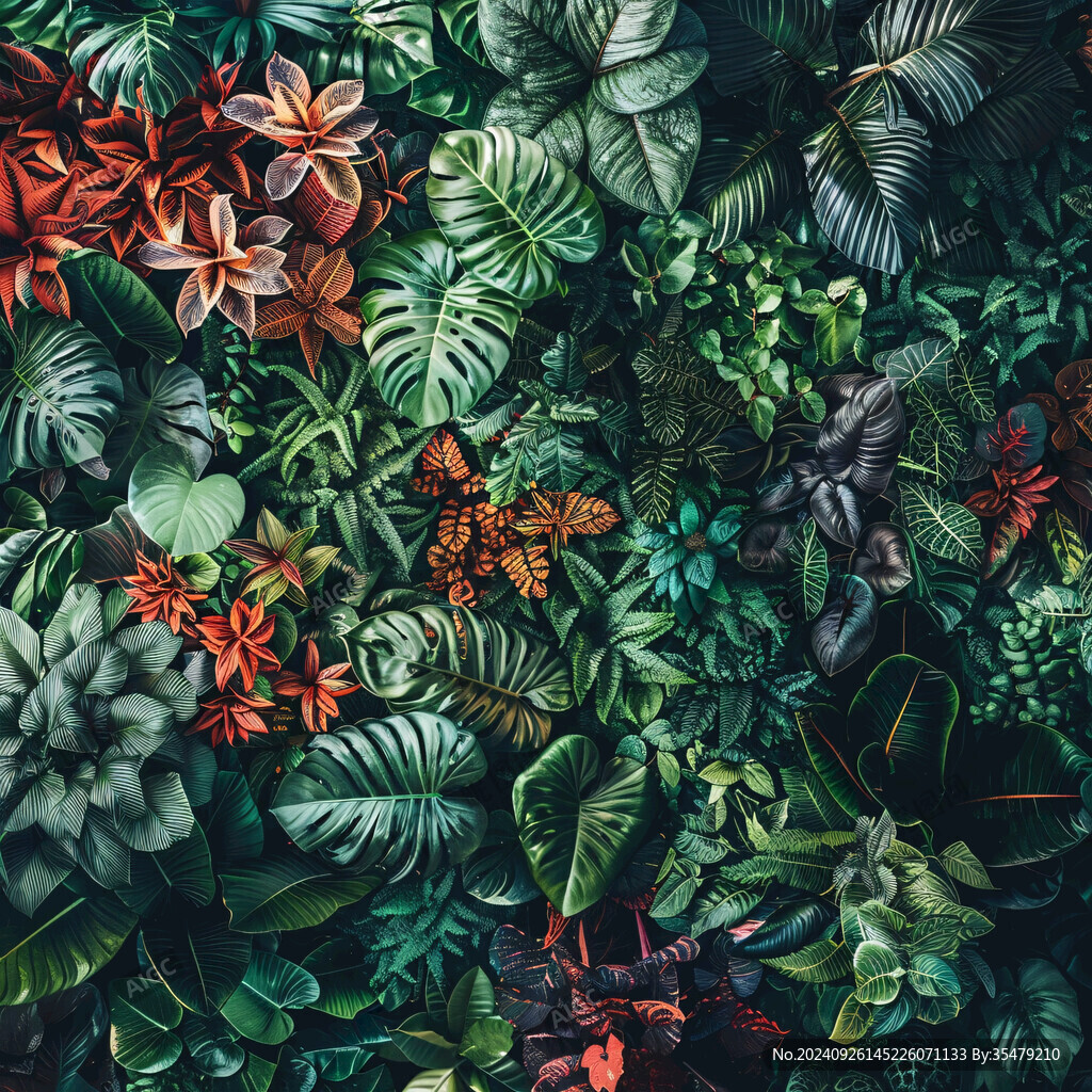 熱帶植物植物裝飾墻