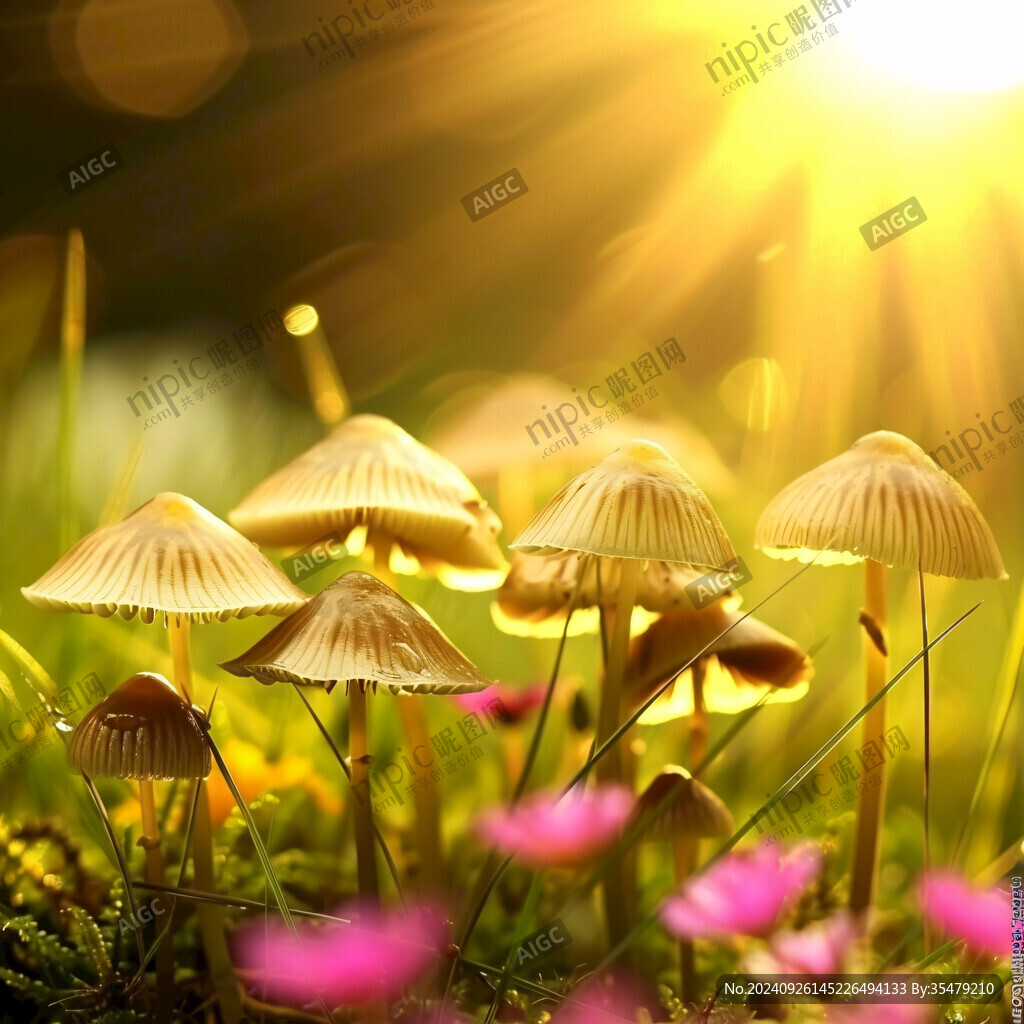 夢(mèng)幻蘑菇背景