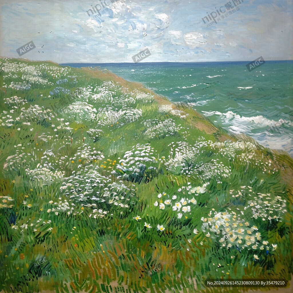 海邊野花遍地