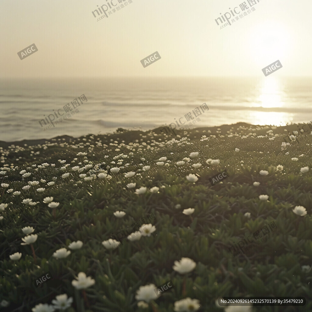 海邊野花遍地