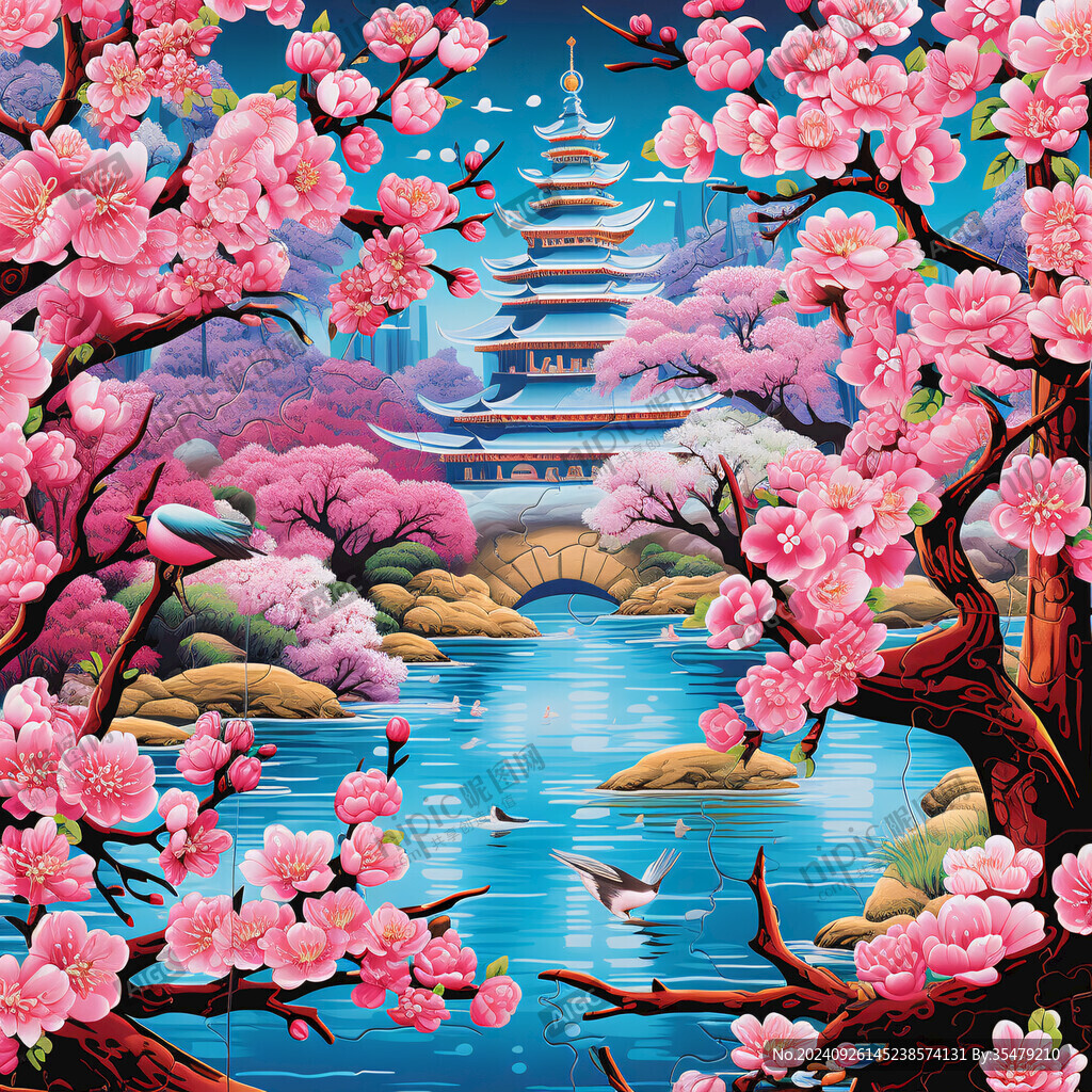 櫻花樹國潮風(fēng)