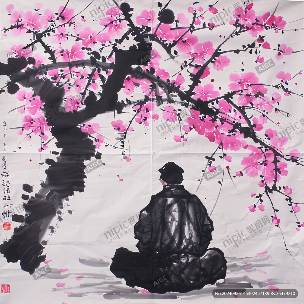 踏雪尋梅國畫