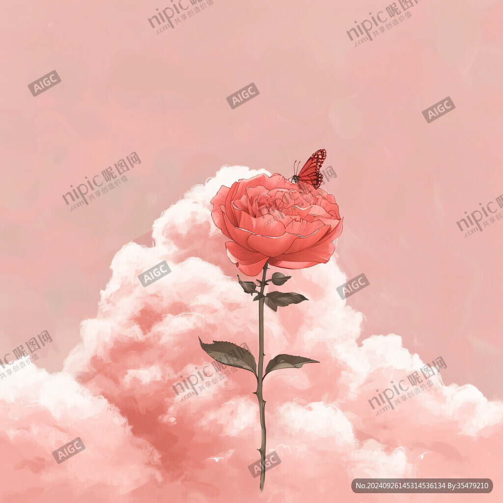玫瑰紅少女感夢幻背景