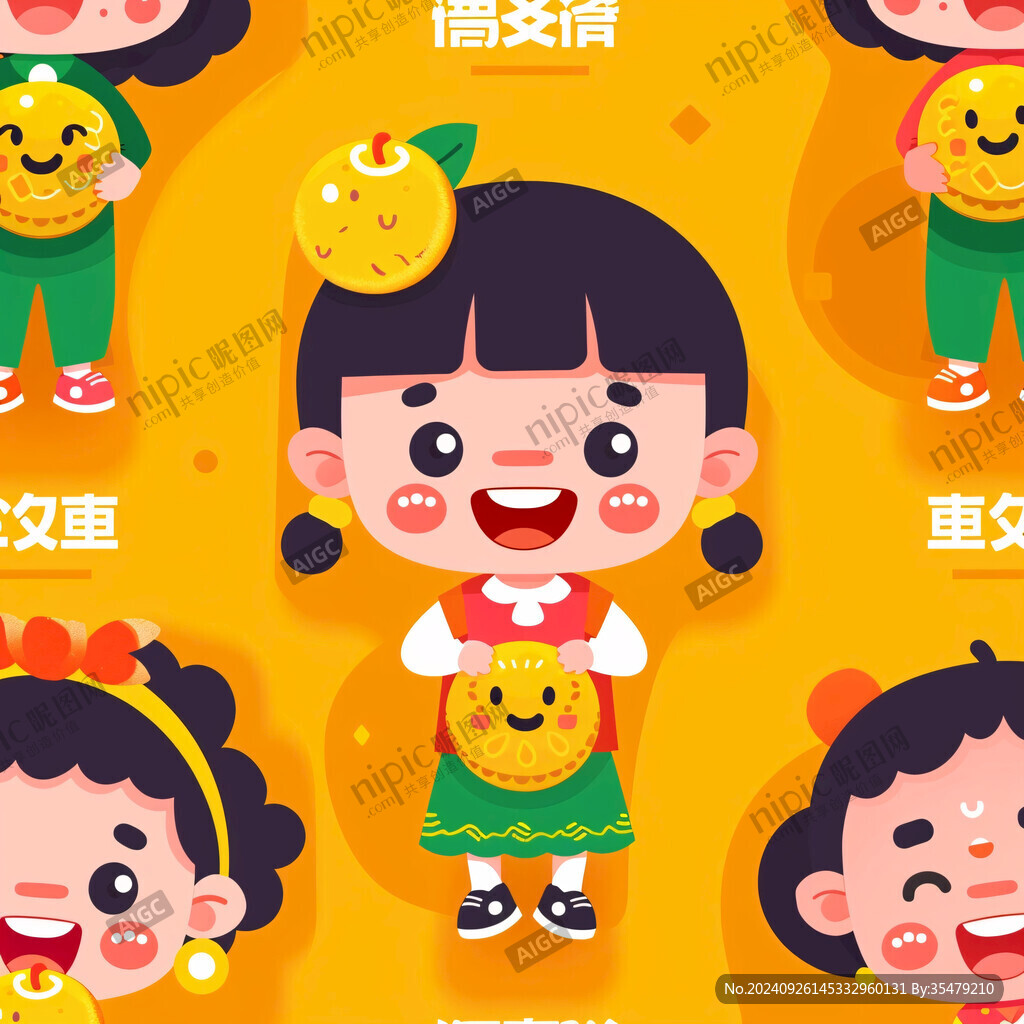 月餅人物ip插畫