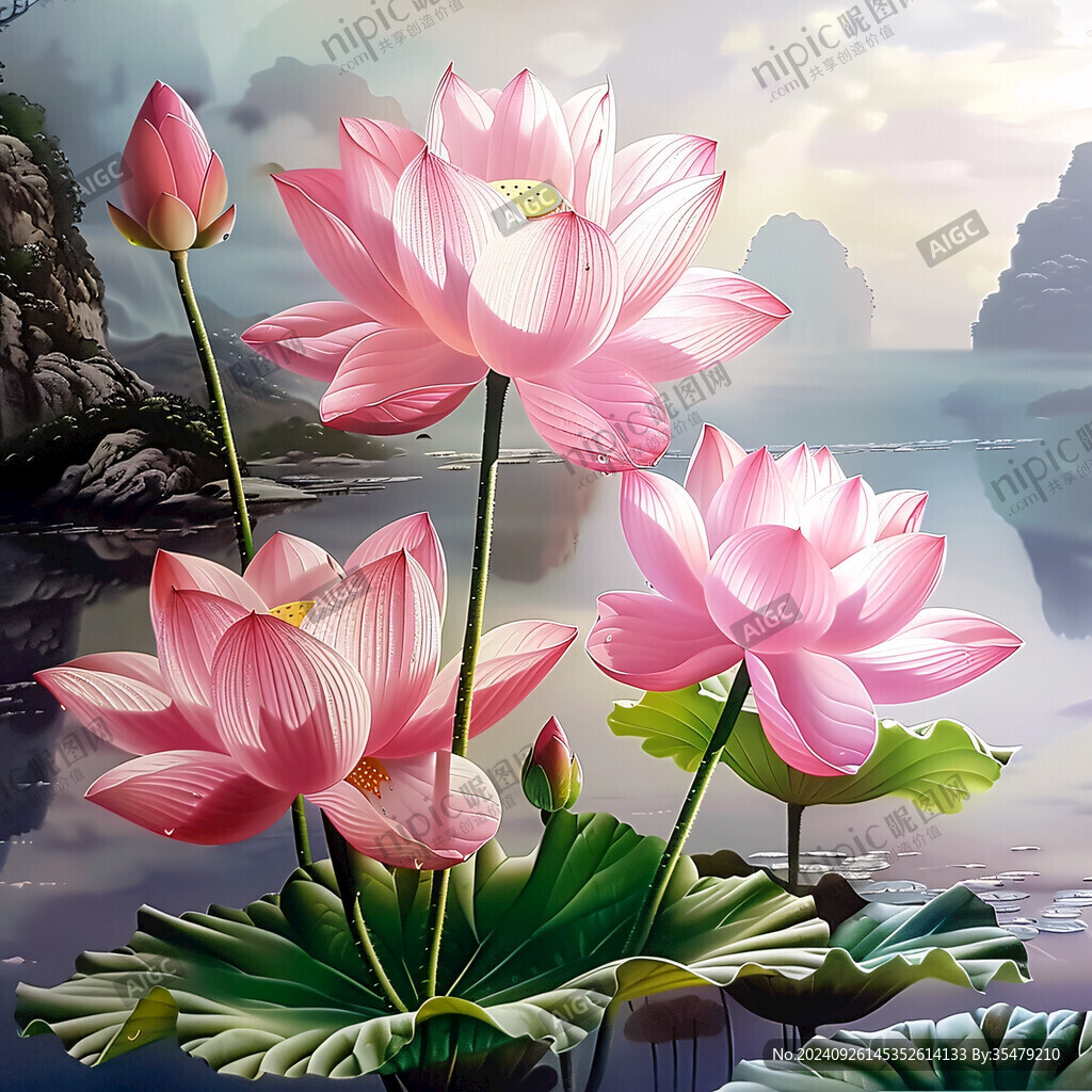 數(shù)碼手繪荷花