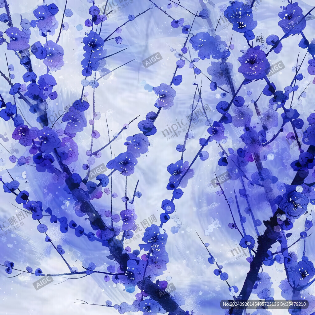 水彩梅花墻紙
