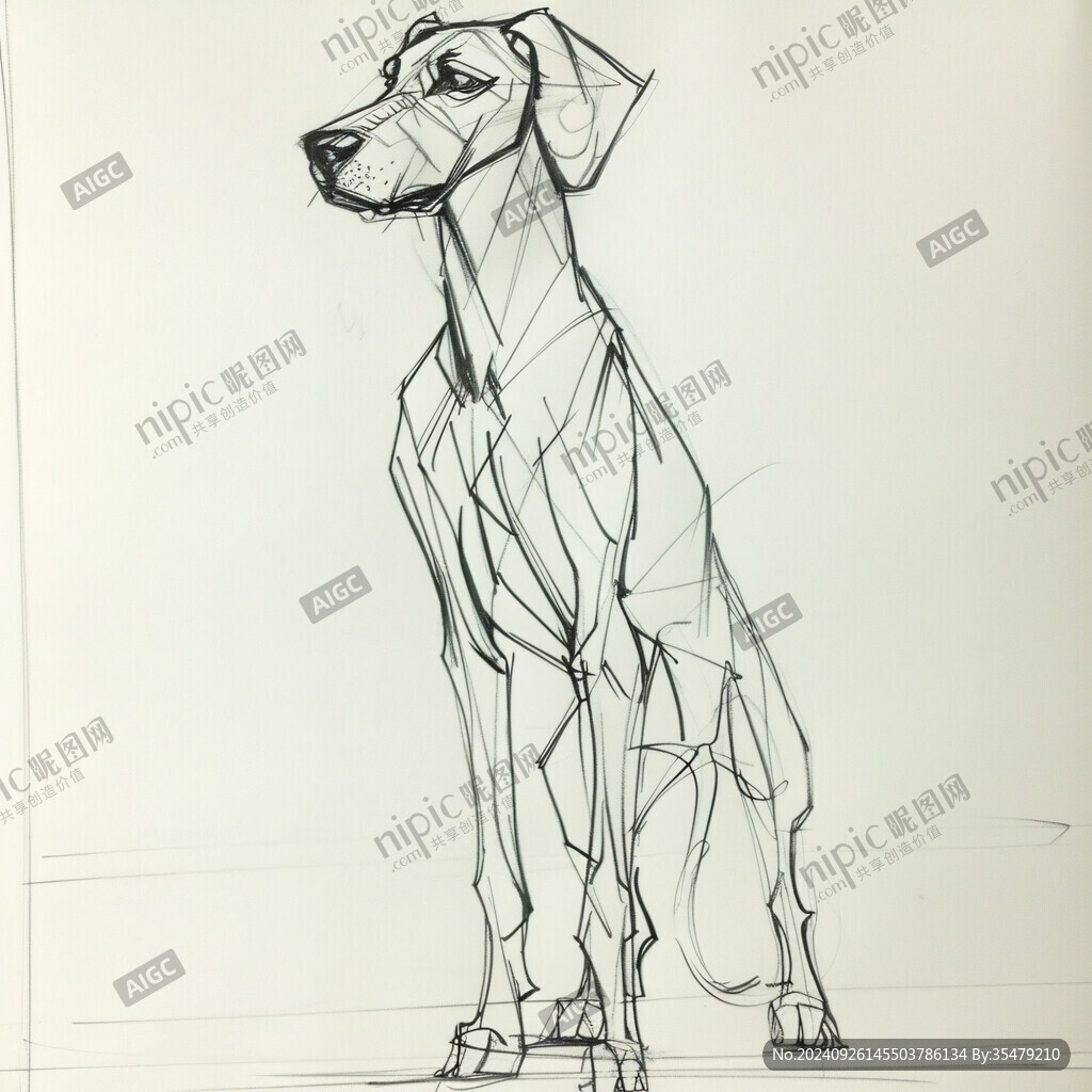 線描犬 優(yōu)雅姿態(tài)