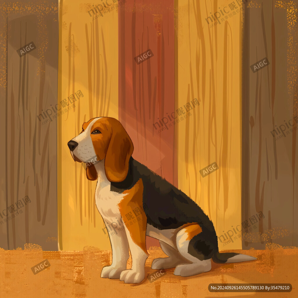 暖陽下的小獵犬