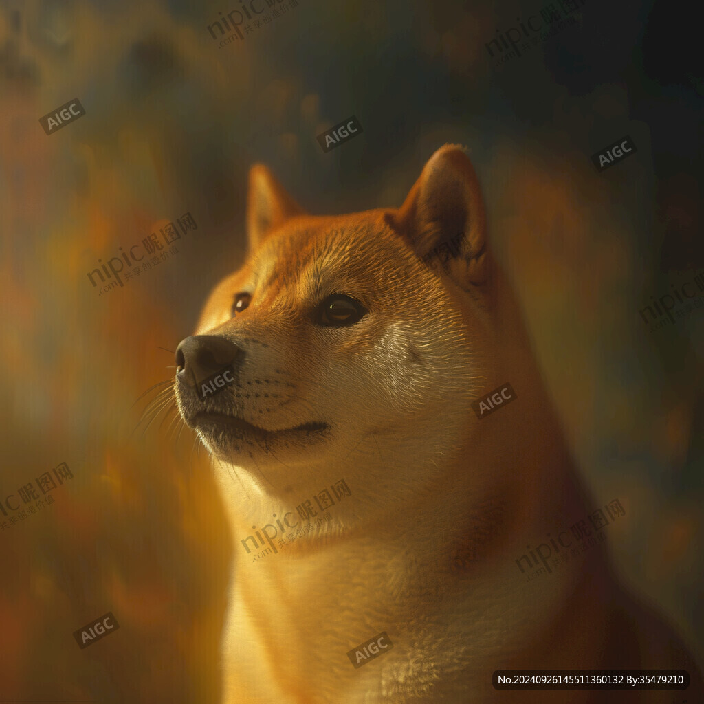 暖光中的柴犬