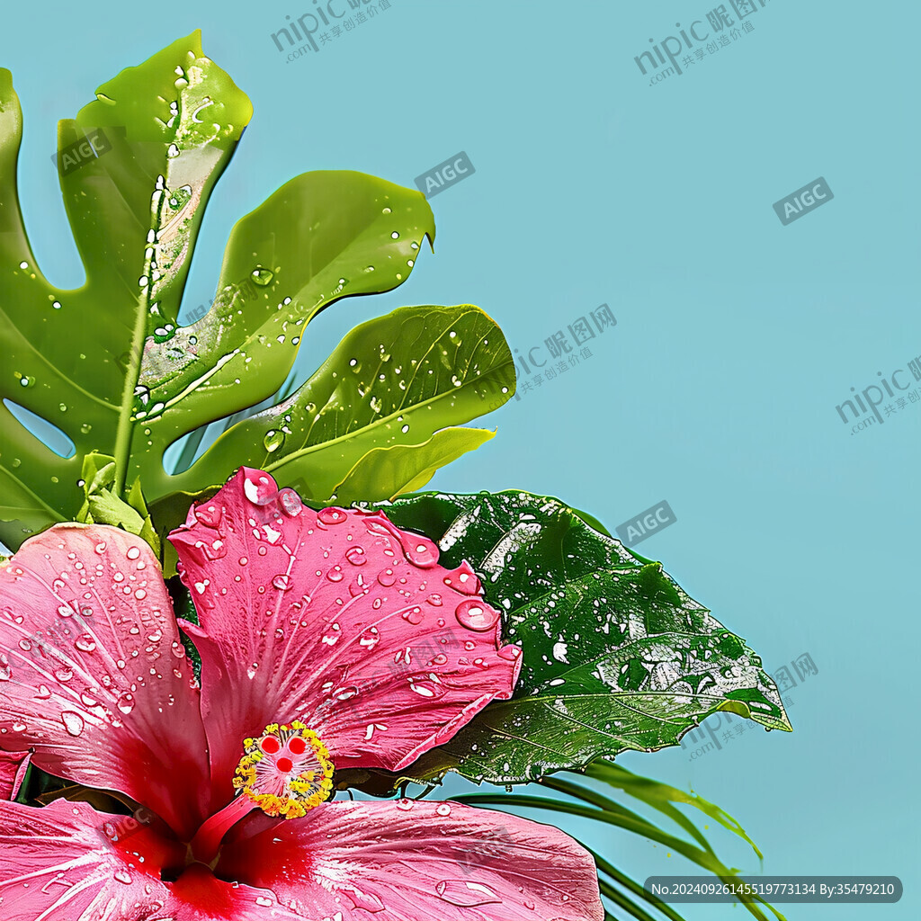 夏日粉紅花朵 清新自然