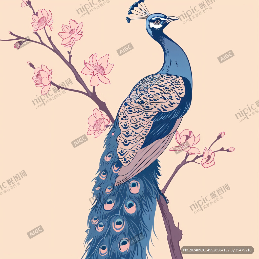 孔雀枝頭 春意盎然