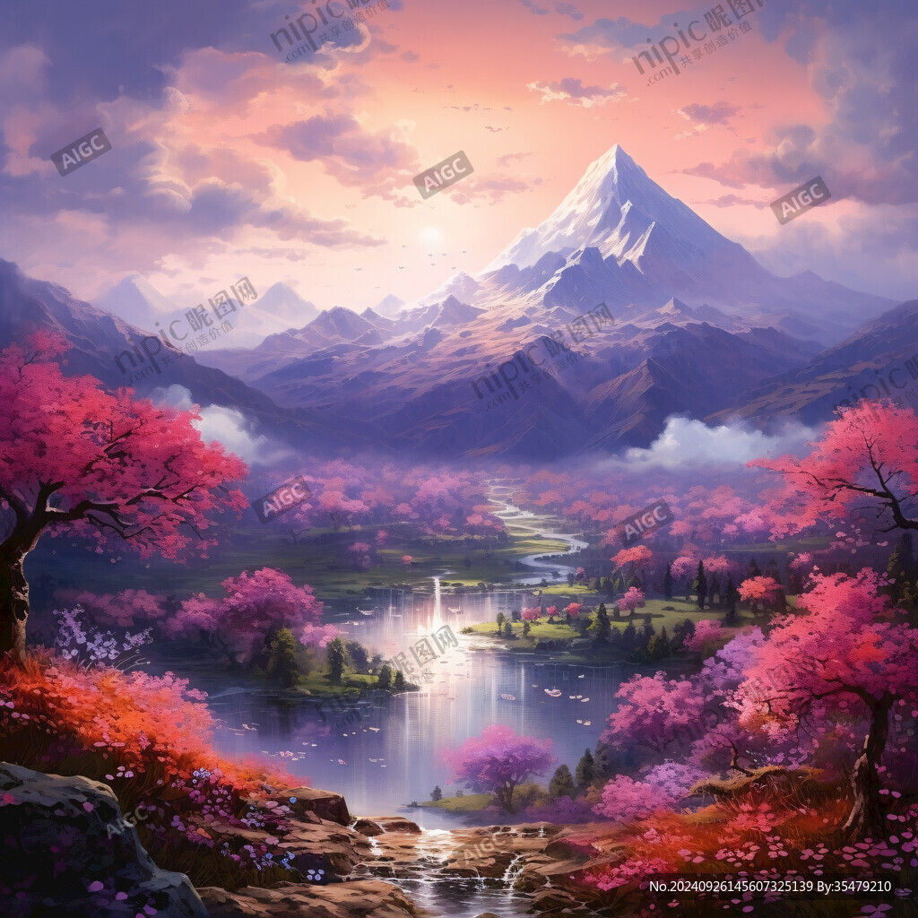 夢幻山谷 粉色花海