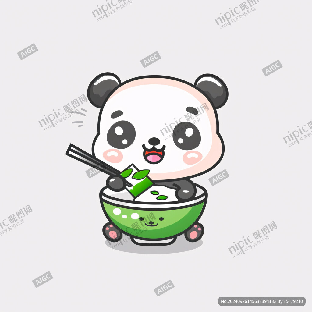 萌萌噠熊貓吃面