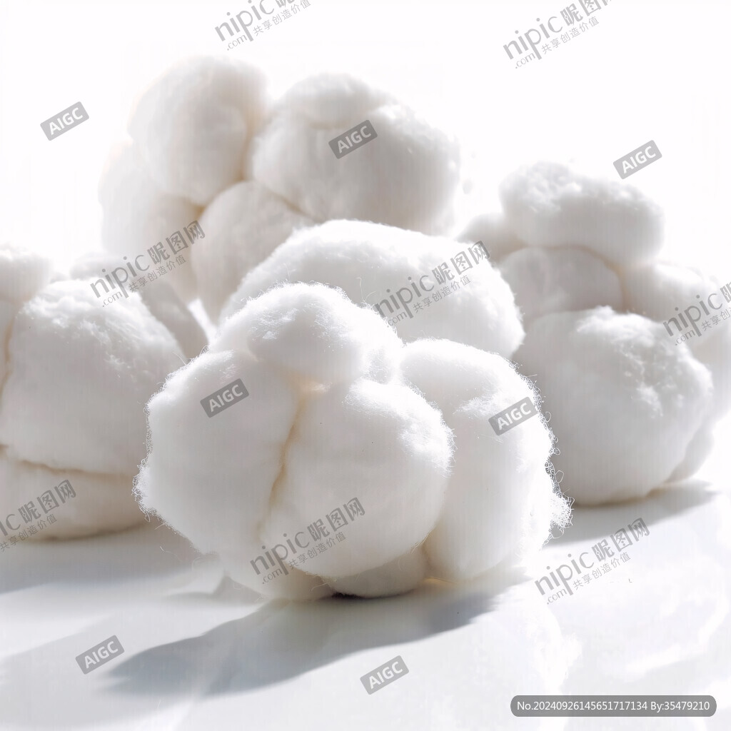 潔白如雪的棉花團