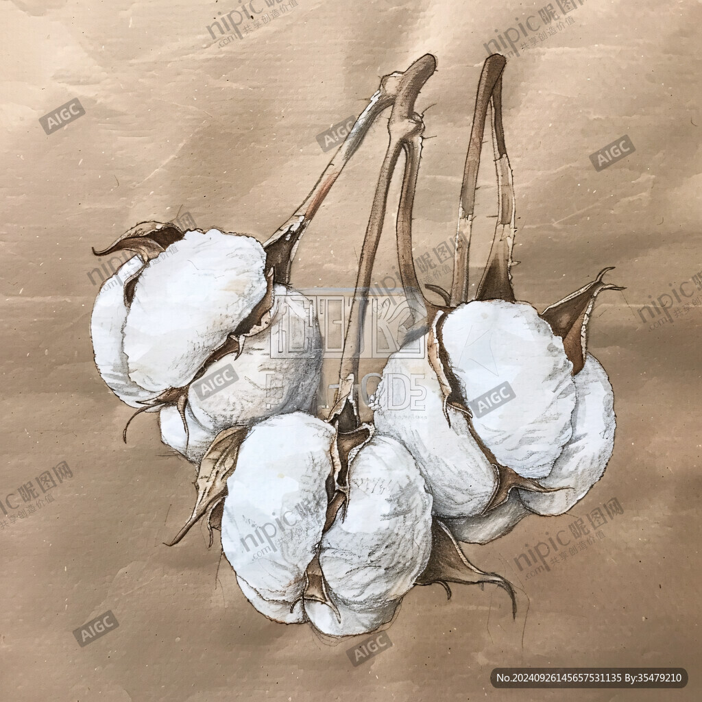 棉花手繪 靜謐溫柔