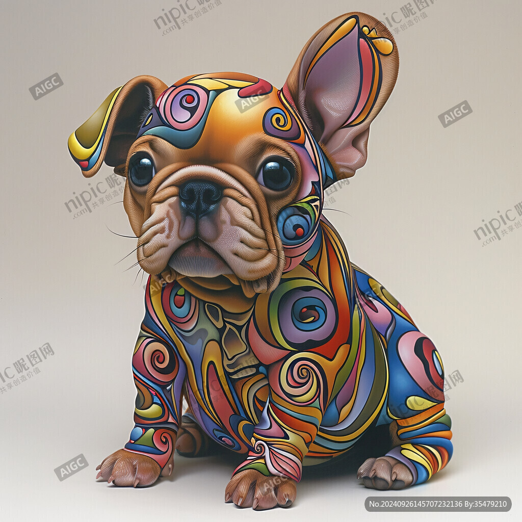 法斗犬的藝術(shù)涂鴉
