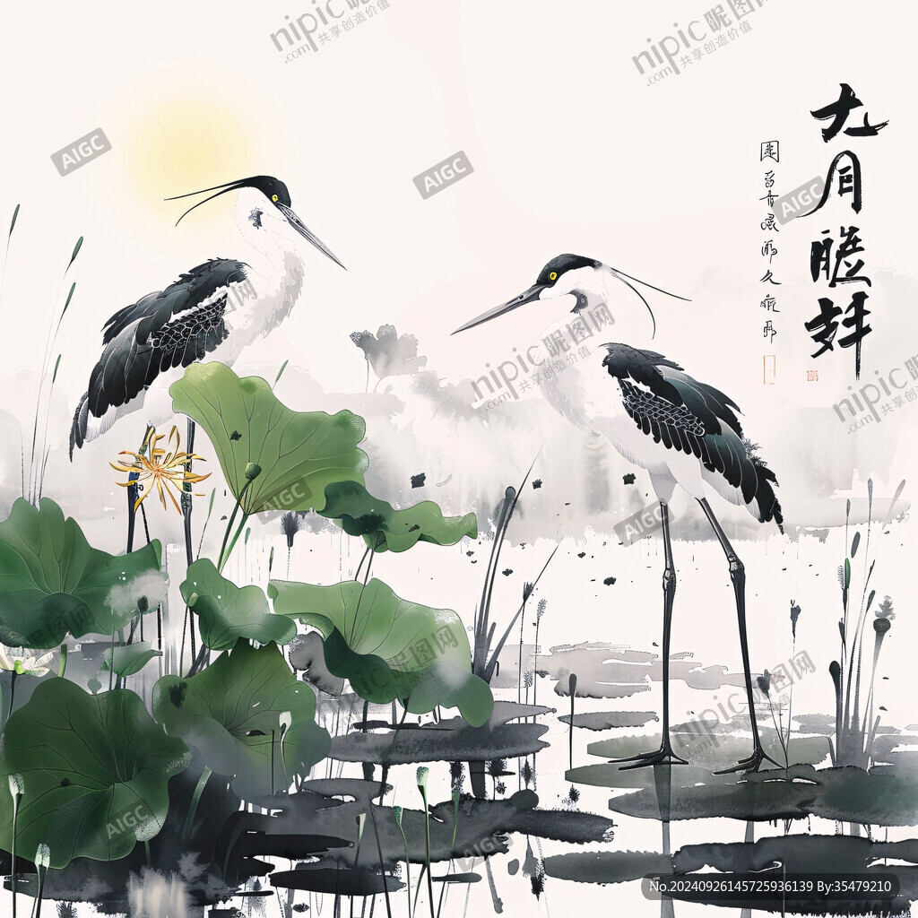 大暑花鳥畫荷韻