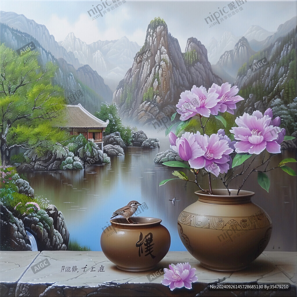 茶室茶館壁畫