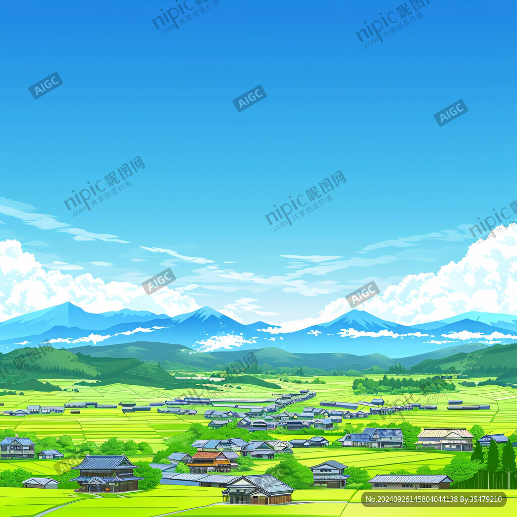 天然食品山村田野風景
