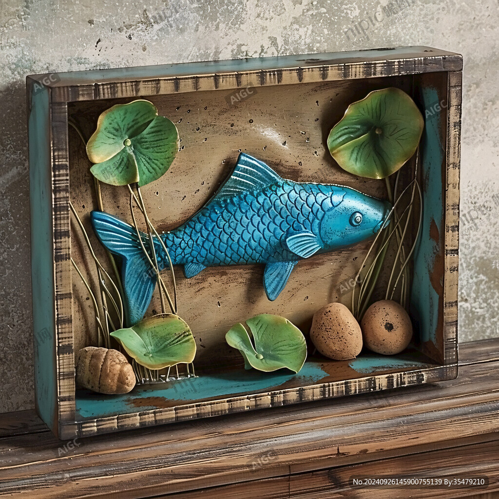 木桶魚(yú)墻畫