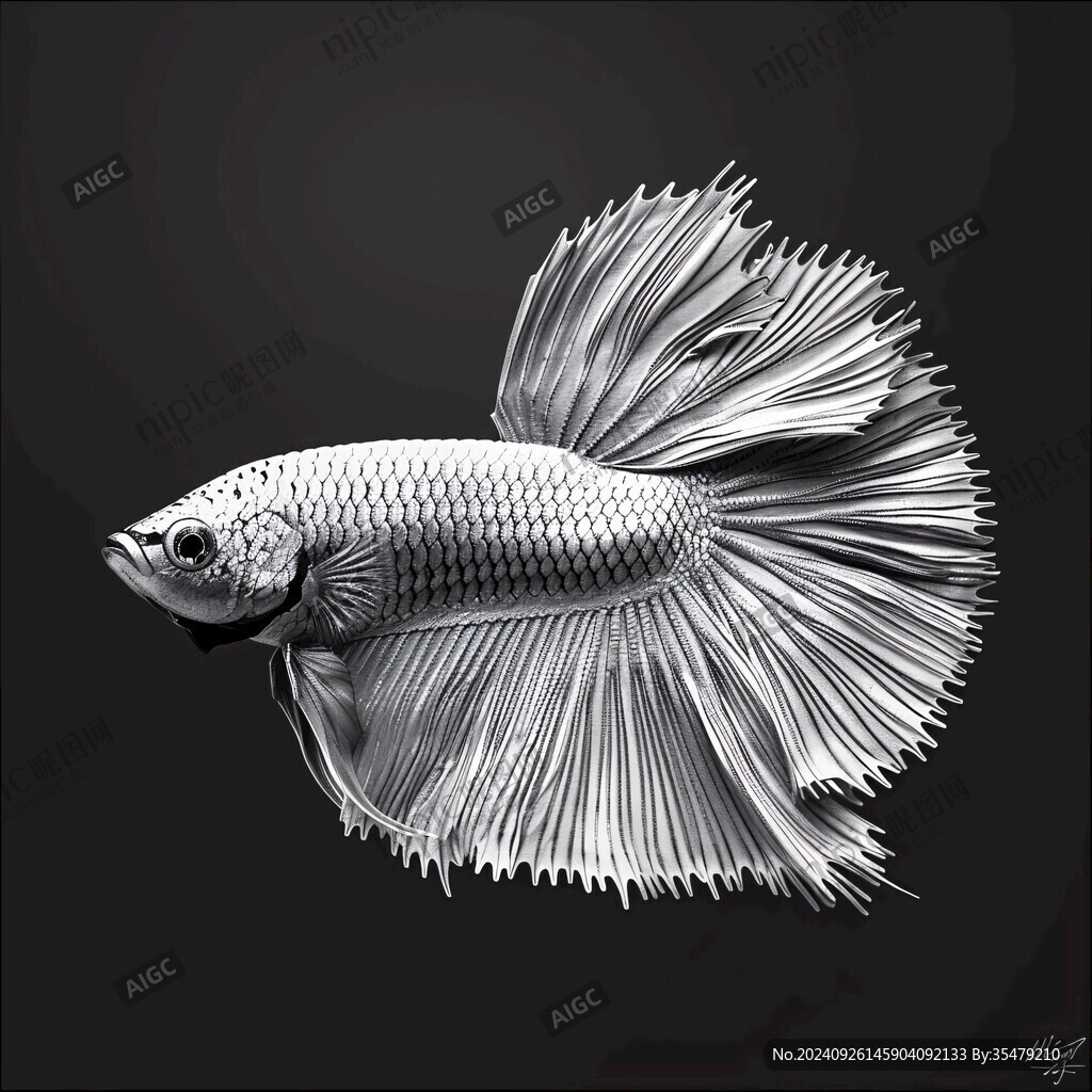 黑白魚(yú)手繪