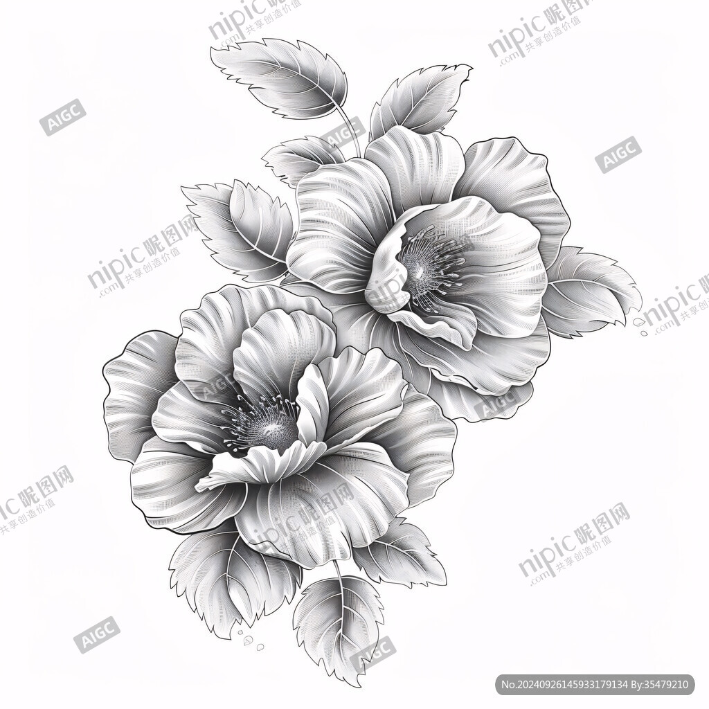 黑白花卉簡約美