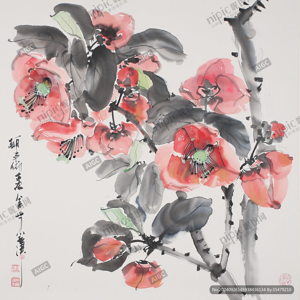 墨韻紅梅迎春香