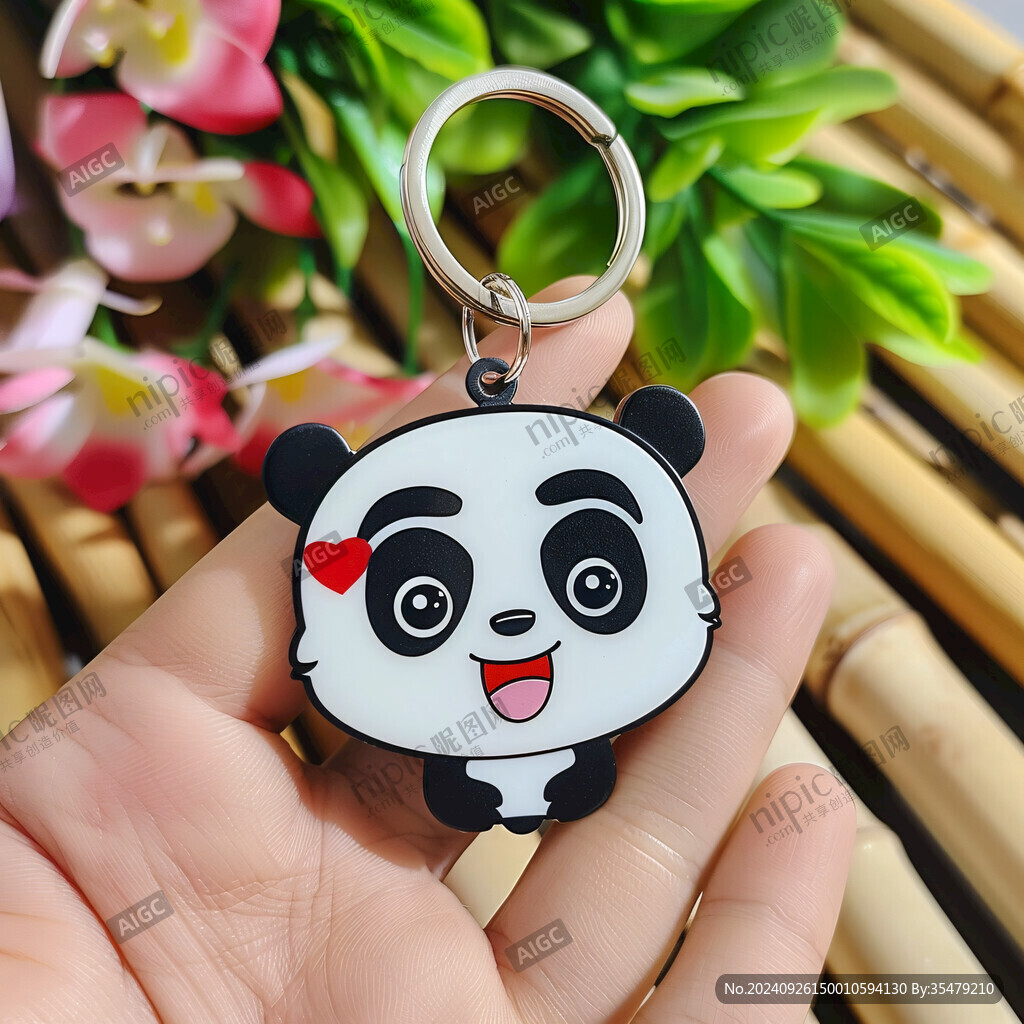 可愛熊貓鑰匙扣