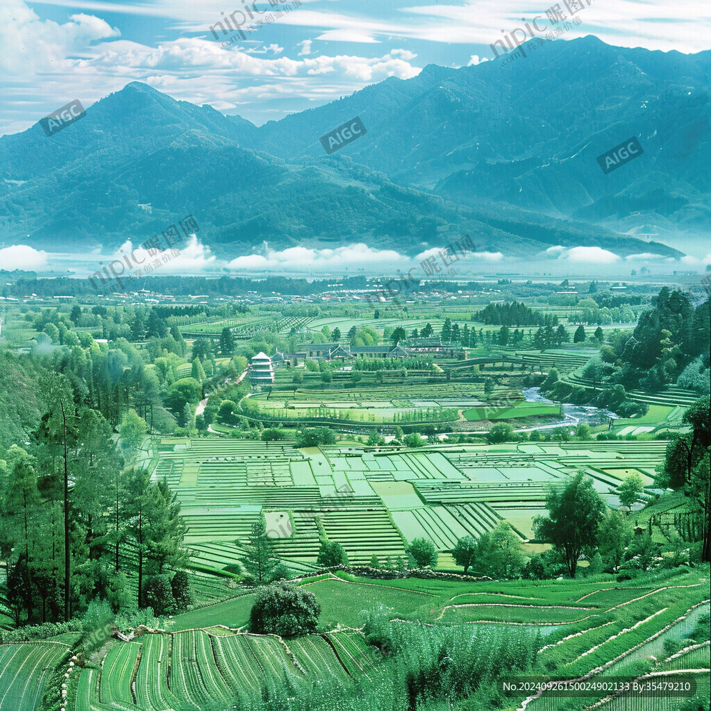 山間田園 層層梯田