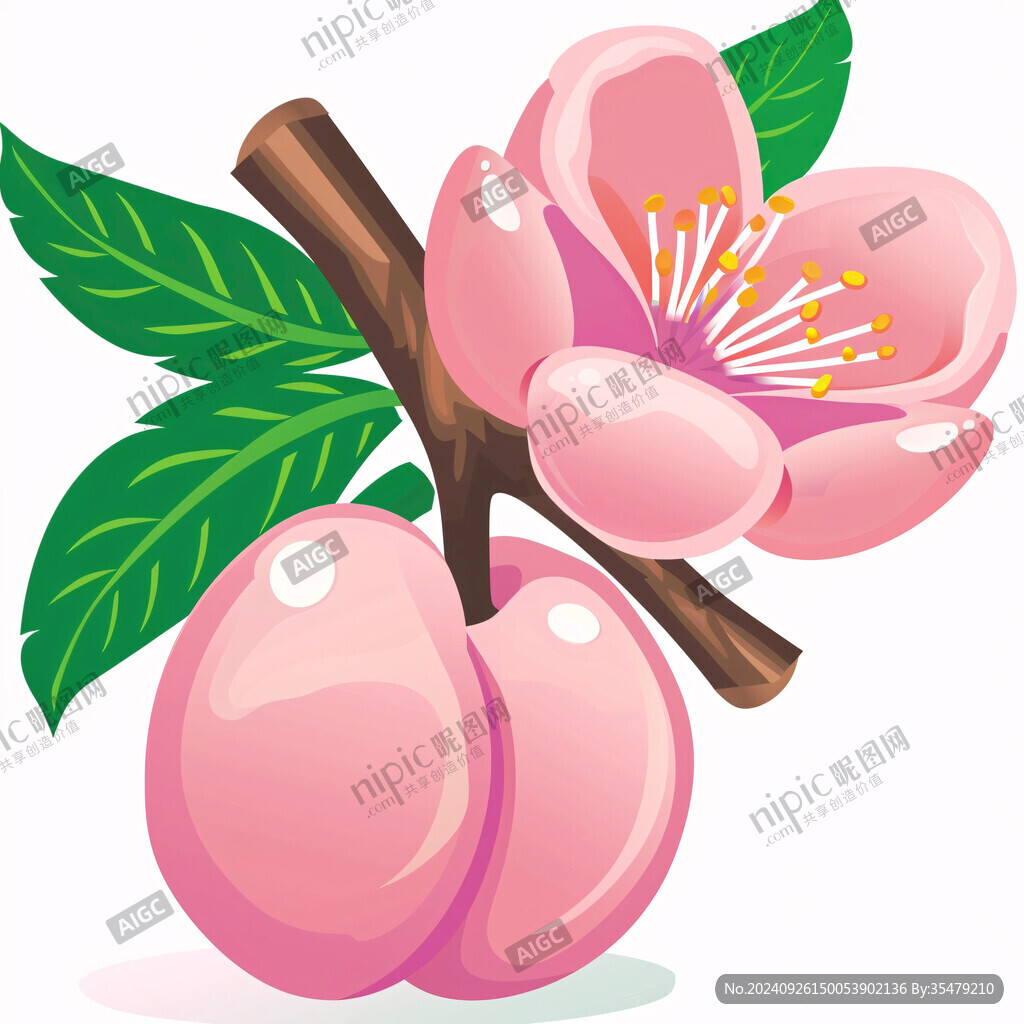 桃花盛開 果實累累