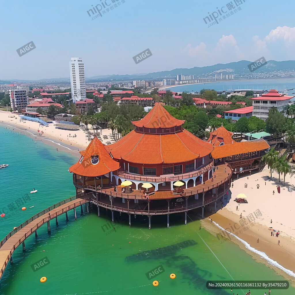 海邊圓形木屋 浪漫海景
