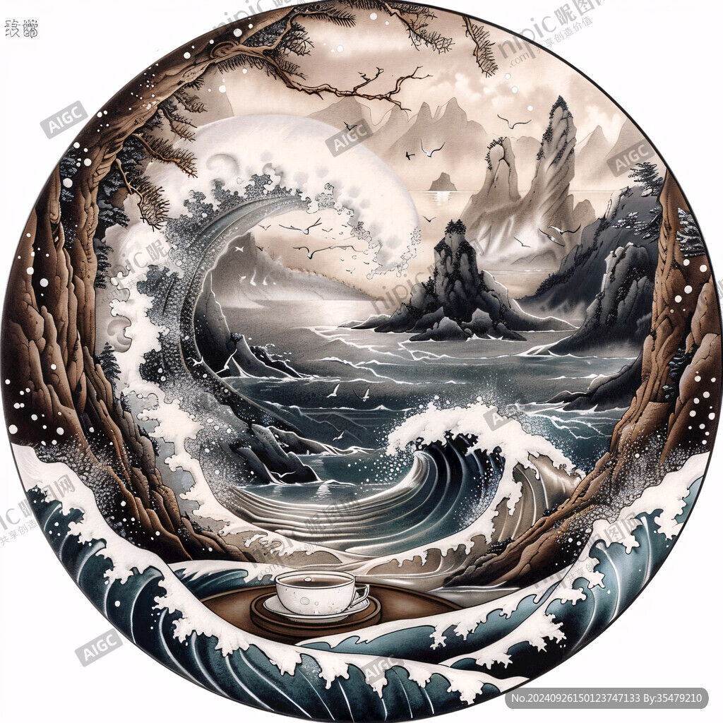海浪翻滾 靜享一杯茶