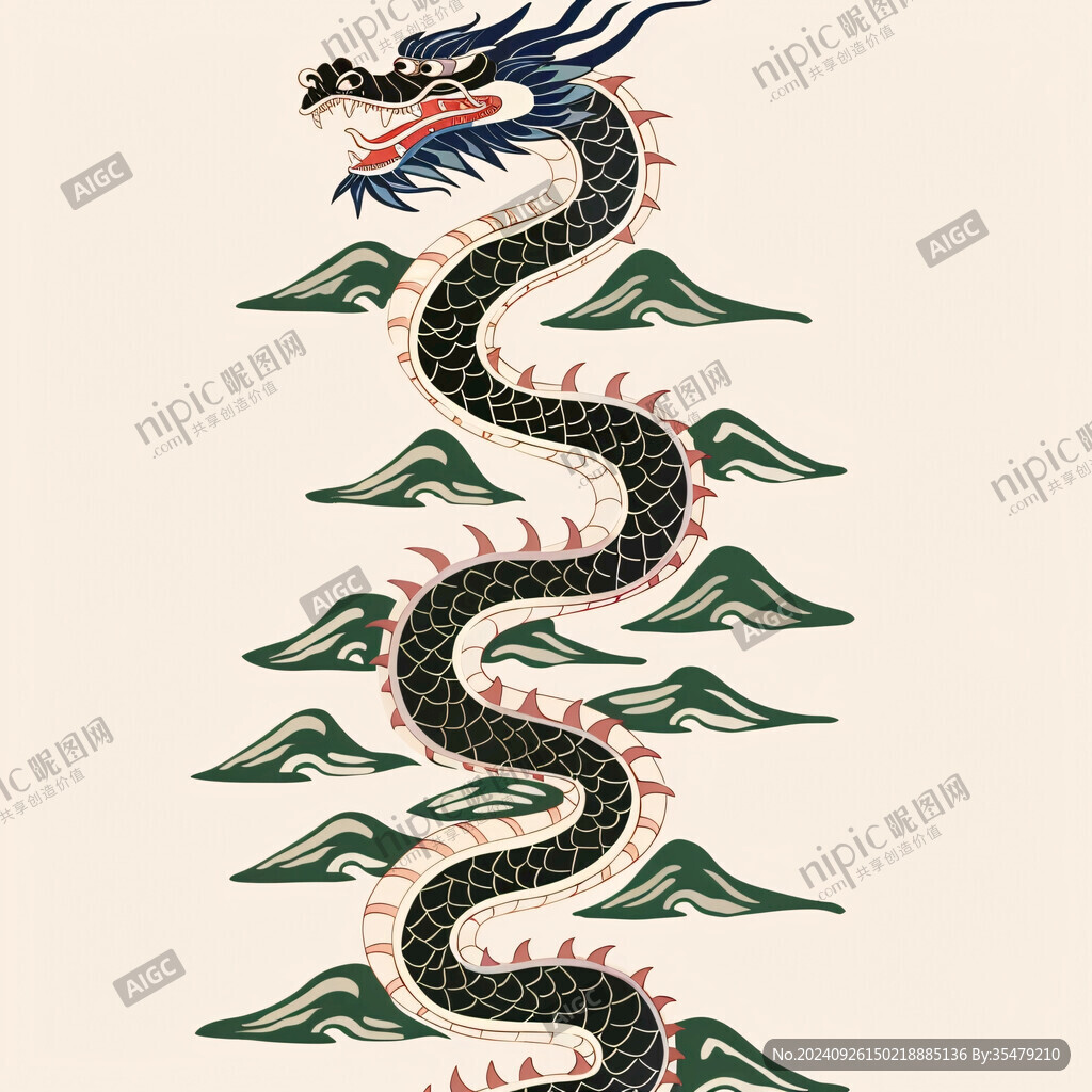 騰云駕霧的神龍圖