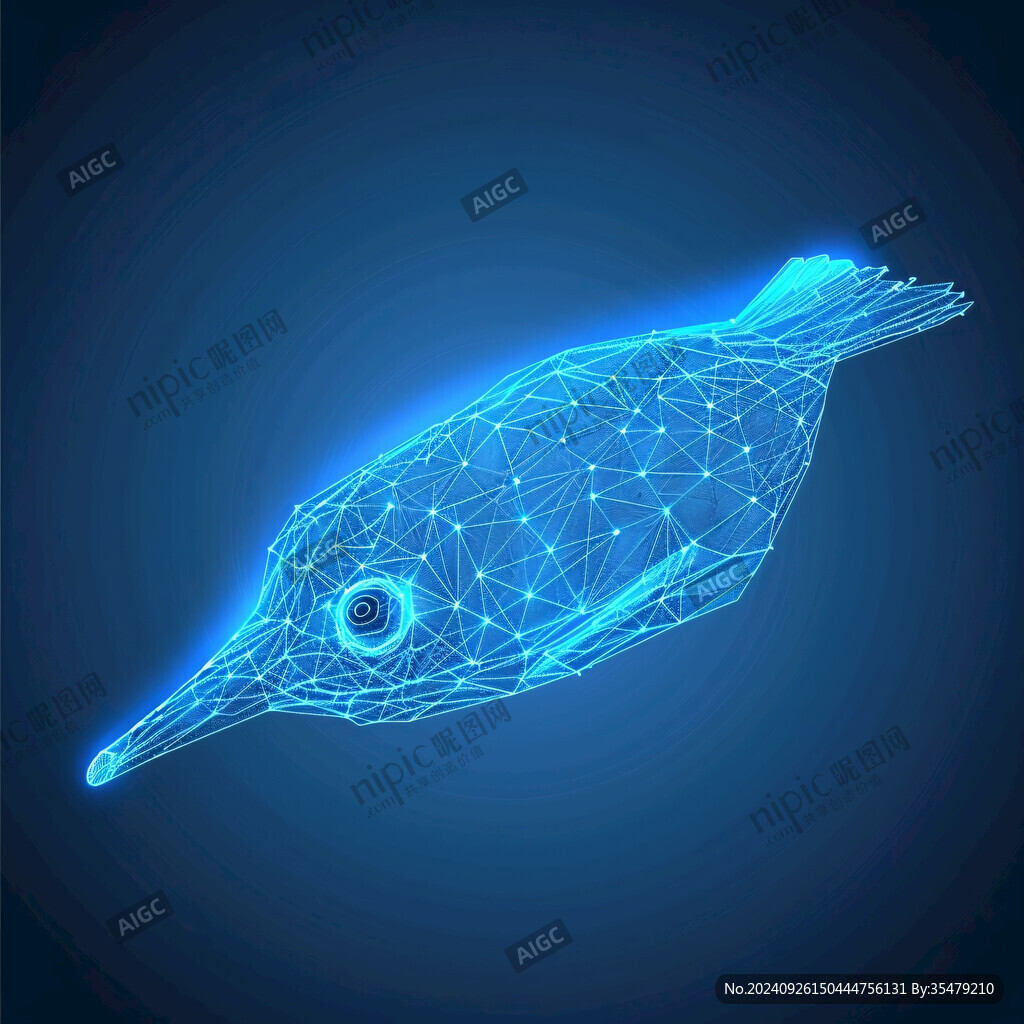 未來科技感的魚兒
