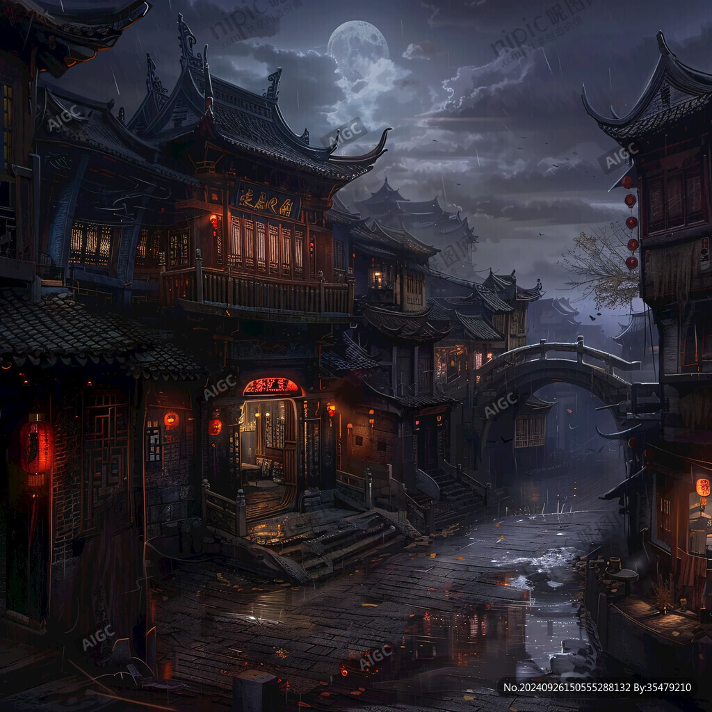月夜古鎮(zhèn) 靜謐安詳