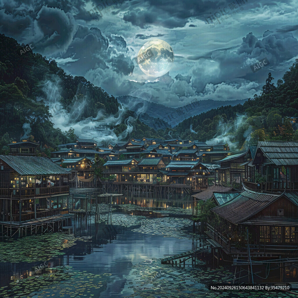 月夜水鄉 靜謐安寧
