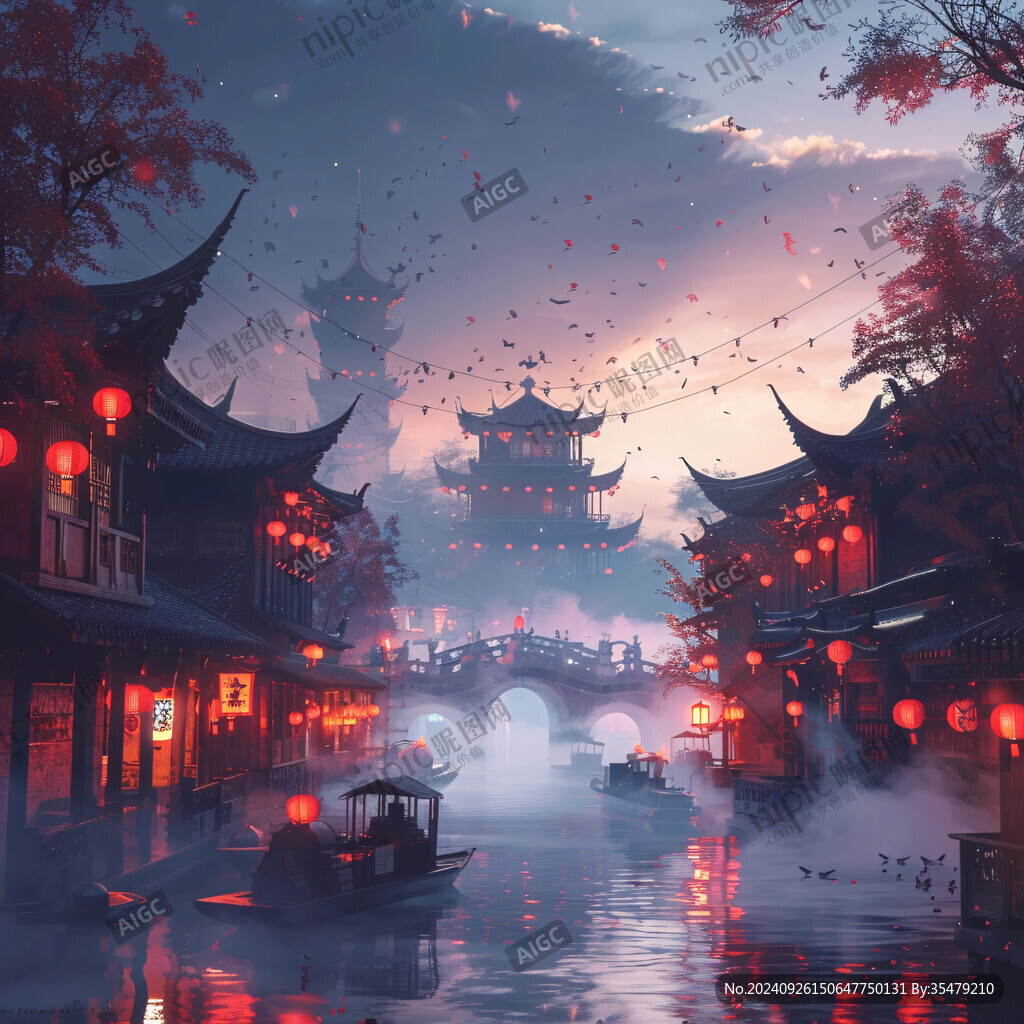 江南水鄉(xiāng) 夜色迷人
